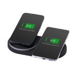 Складная зарядная станция с беспроводной зарядкой Flashport, 15 Вт, черный, фото 3