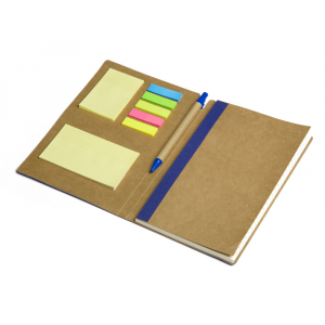 Блокнот с ручкой и набором стикеров А5 Write and stick, синий - купить оптом