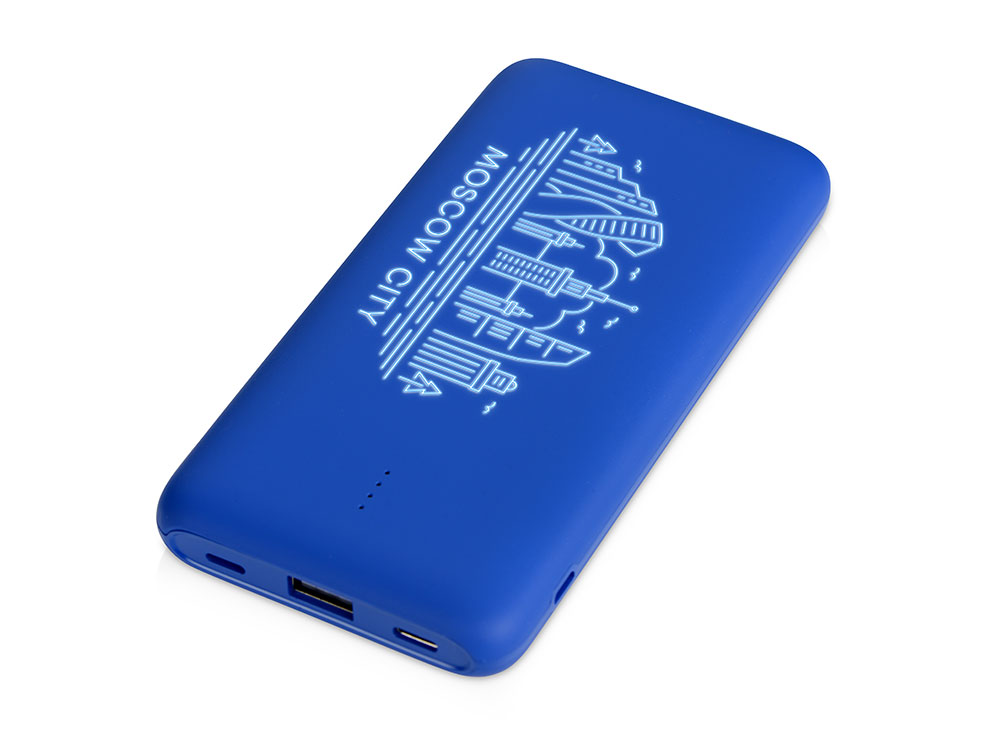 Внешний беспроводной аккумулятор с подсветкой лого Reserve X v.2, 8000 mAh, ярко-синий - купить оптом