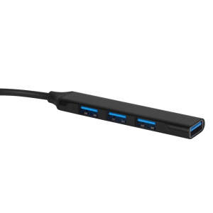 USB-хаб Link с коннектором 2-в-1 USB-C и USB-A, 2.0/3.0, черный - купить оптом