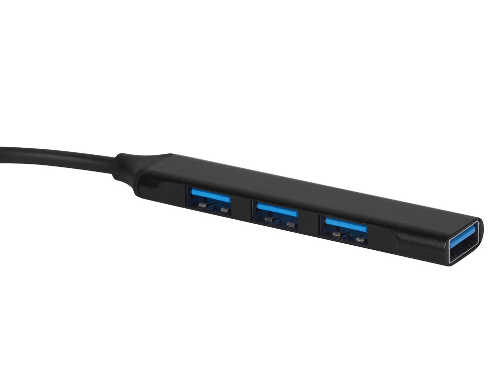 USB-хаб Link с коннектором 2-в-1 USB-C и USB-A, 2.0/3.0, черный - купить оптом