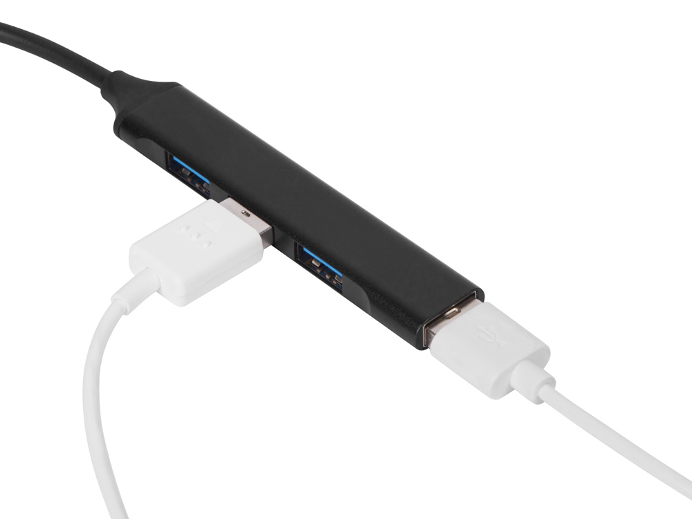 USB-хаб Link с коннектором 2-в-1 USB-C и USB-A, 2.0/3.0, черный - купить оптом