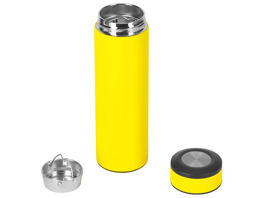 Вакуумный термос Vacuum Flask C1, soft touch, 420мл, желтый - купить оптом