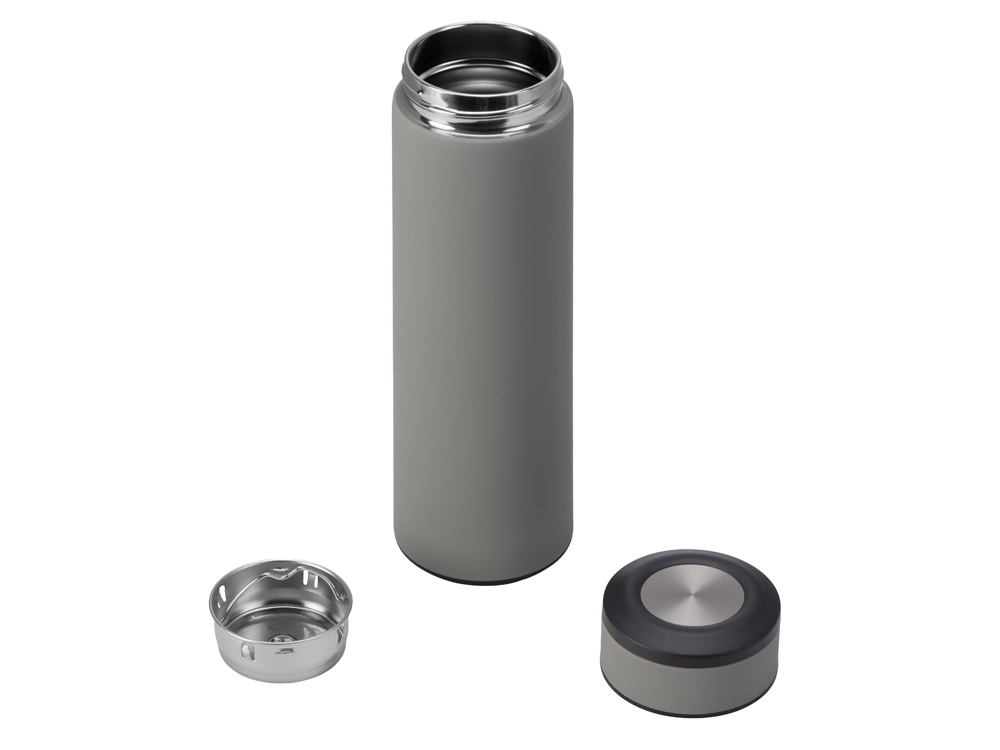 Вакуумный термос Vacuum Flask C1, soft touch, 420мл, серый - купить оптом