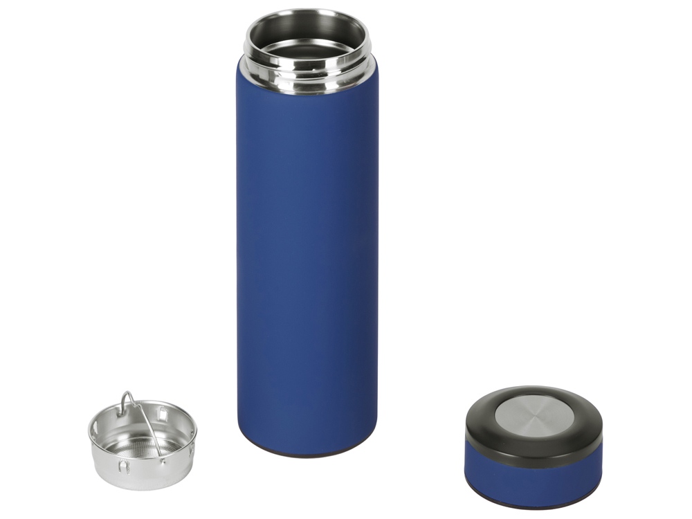 Вакуумный термос Vacuum Flask C1, soft touch, 420мл, темно-синий - купить оптом