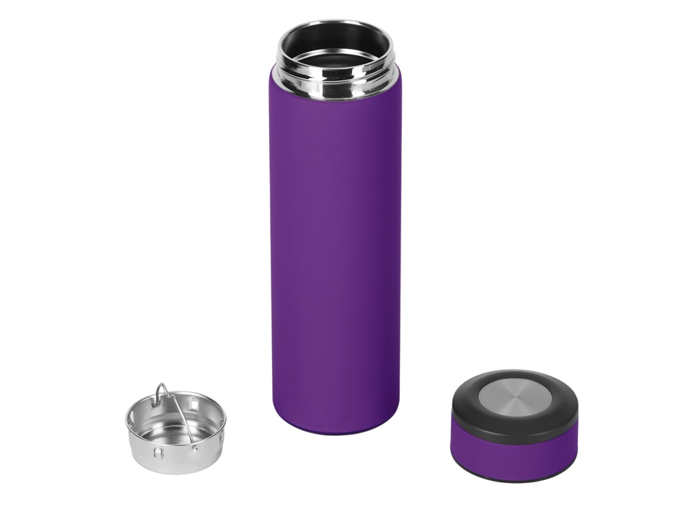 Вакуумный термос Vacuum Flask C1, soft touch, 420мл, фиолетовый - купить оптом