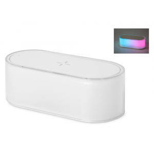 Ночник с беспроводной зарядкой и RGB подсветкой Miracle, 15 Вт, белый - купить оптом