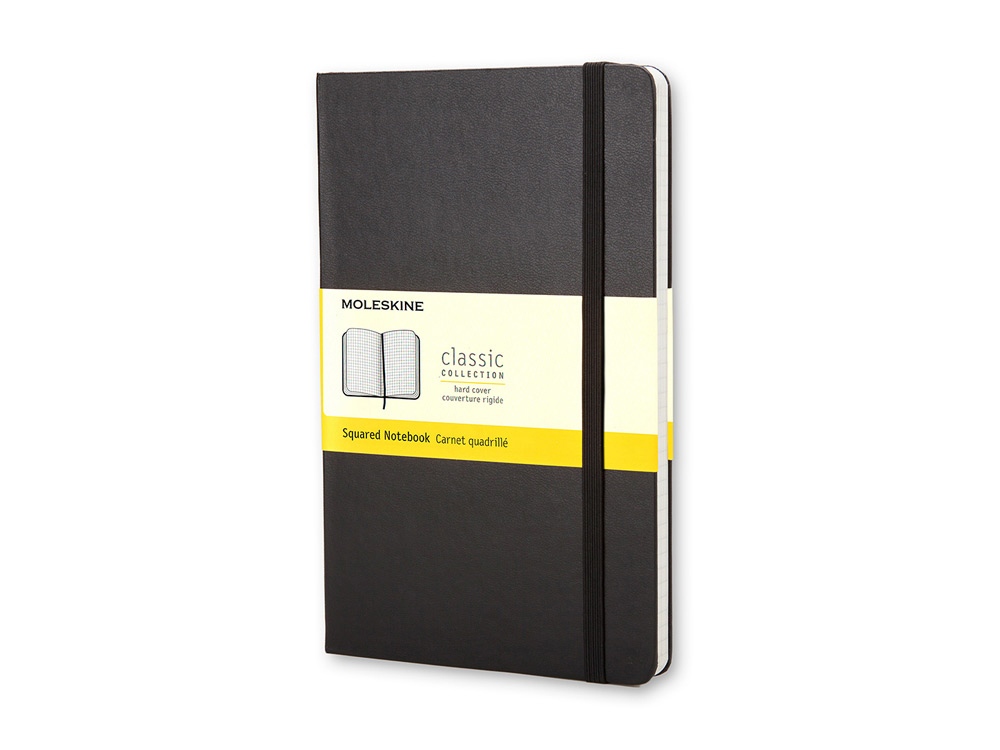Записная книжка Moleskine Classic (в клетку) в твердой обложке, Large (13х21см), черный - купить оптом