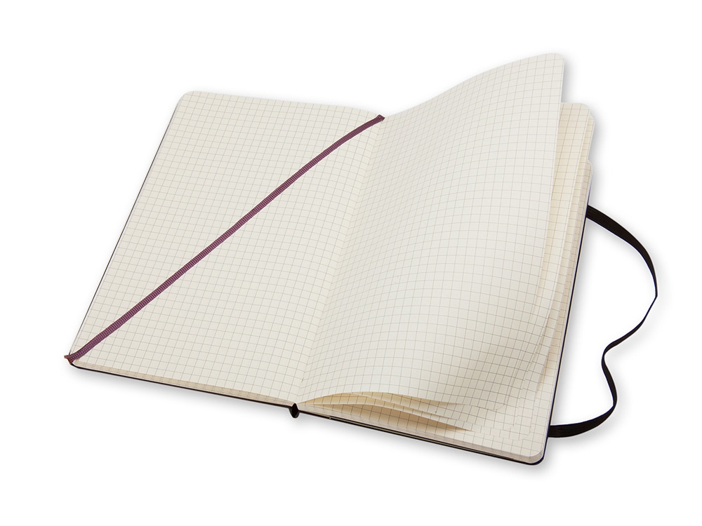 Записная книжка Moleskine Classic (в клетку) в твердой обложке, Large (13х21см), черный - купить оптом