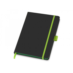 Блокнот ColorNote Black, твердая обложка A5, 80 листов, черный с зеленым яблоком - купить оптом
