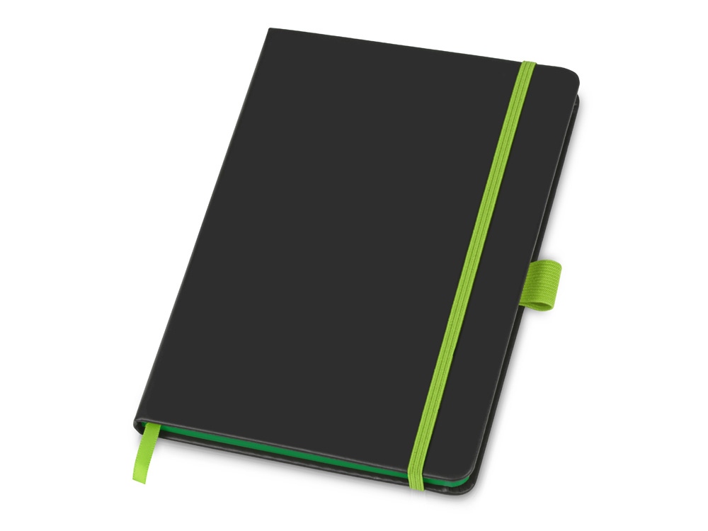 Блокнот ColorNote Black, твердая обложка A5, 80 листов, черный с зеленым яблоком - купить оптом