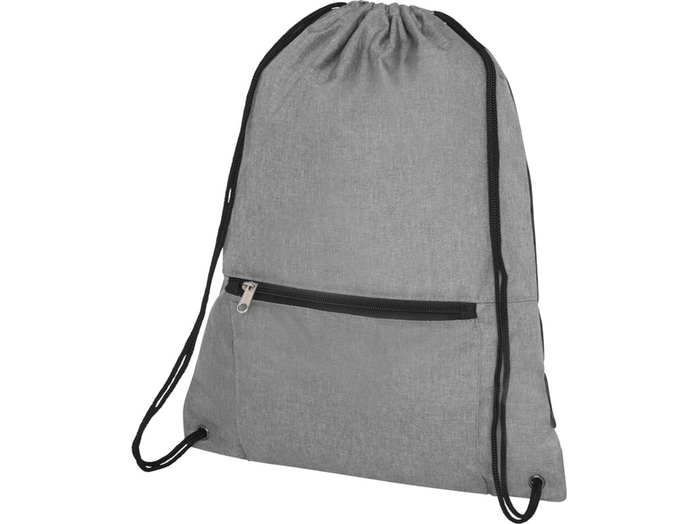 Складной рюкзак со шнурком Coss, heather medium grey, серый - купить оптом