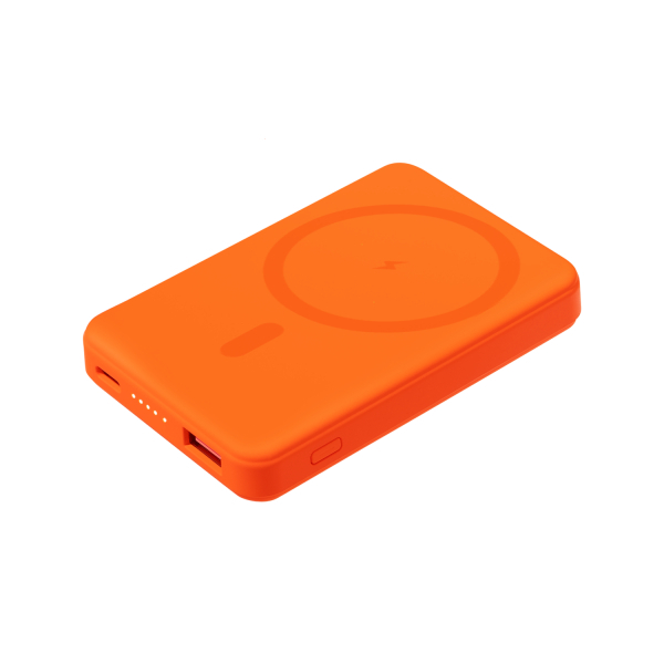 Внешний аккумулятор Largo PD 5000mAh с функцией беспроводной зарядки 15W, оранжевый - купить оптом
