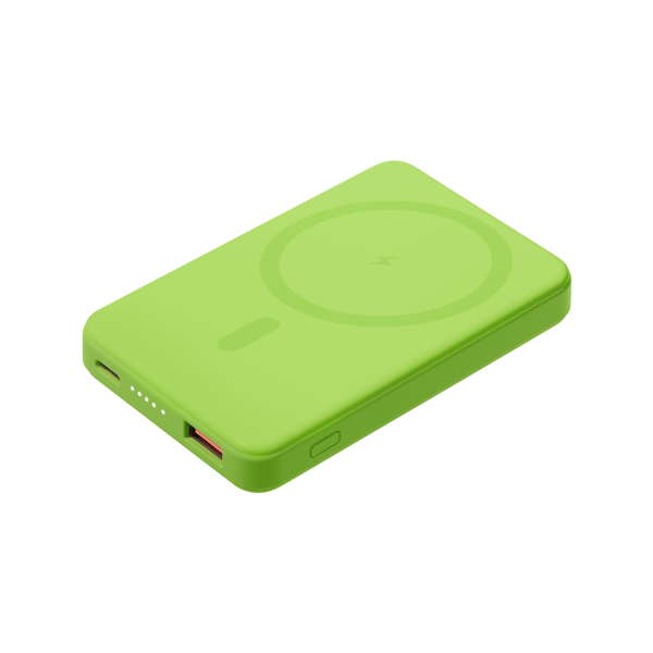 Внешний аккумулятор Largo PD 5000mAh с функцией беспроводной зарядки 15W, салатовый - купить оптом