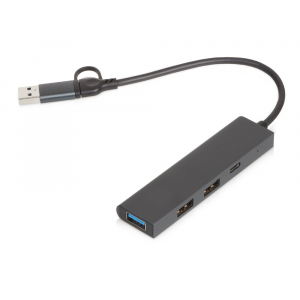 USB-концентратор Command, серый, черный - купить оптом