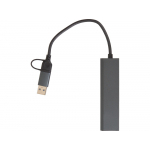 USB-концентратор Command, серый, черный, фото 2