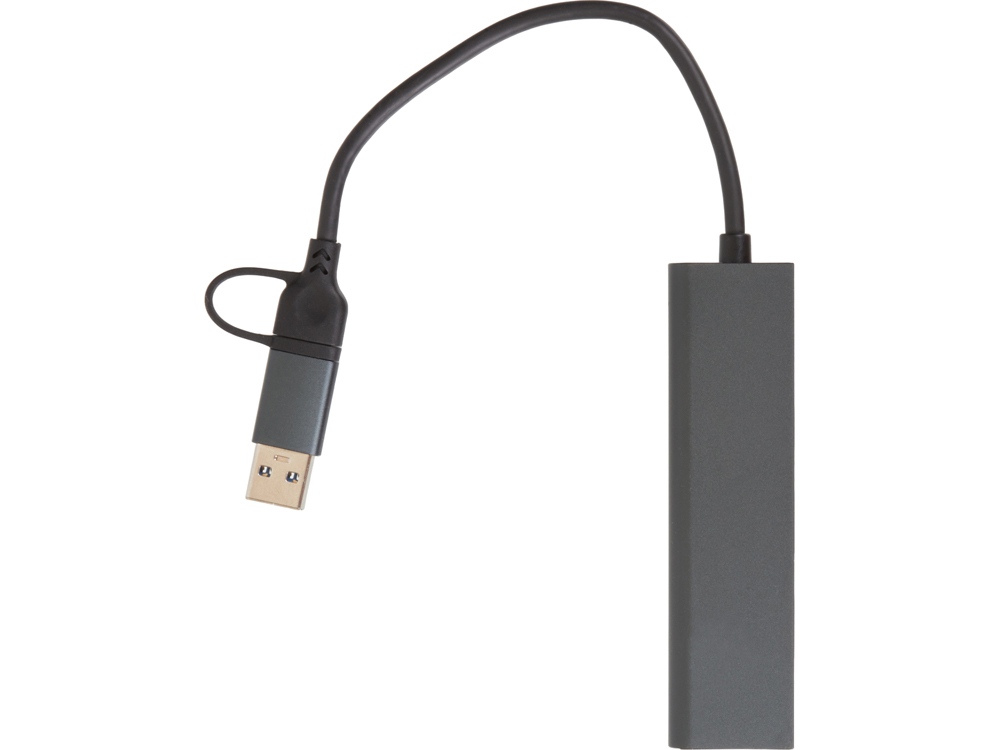 USB-концентратор Command, серый, черный - купить оптом