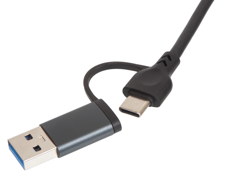 USB-концентратор Command, серый, черный - купить оптом