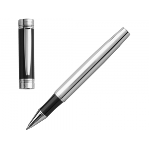 Ручка-роллер Zoom Classic Black. Cerruti 1881 (Р), серебристый/черный - купить оптом