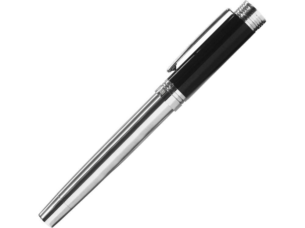 Ручка-роллер Zoom Classic Black. Cerruti 1881 (Р), серебристый/черный - купить оптом