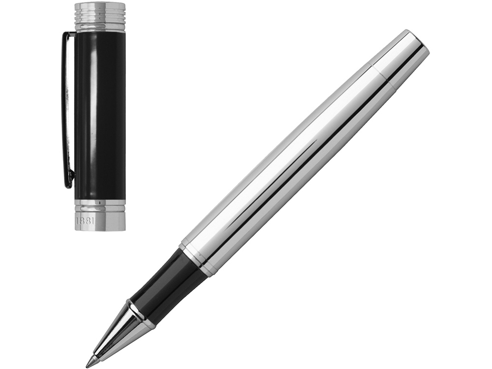 Ручка-роллер Zoom Classic Black. Cerruti 1881 (Р), серебристый/черный - купить оптом